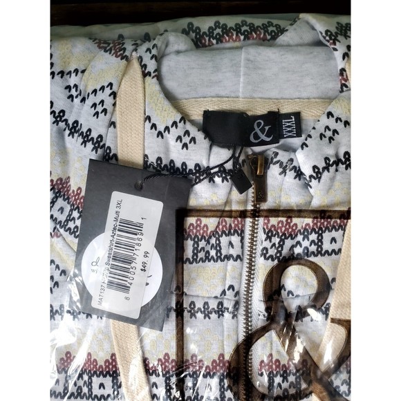 NWT Ampersand Ave Womens Half Zip Multi Aztec Single Hood Sweatshirt Hoodie 3XL - Picture 2 of 5